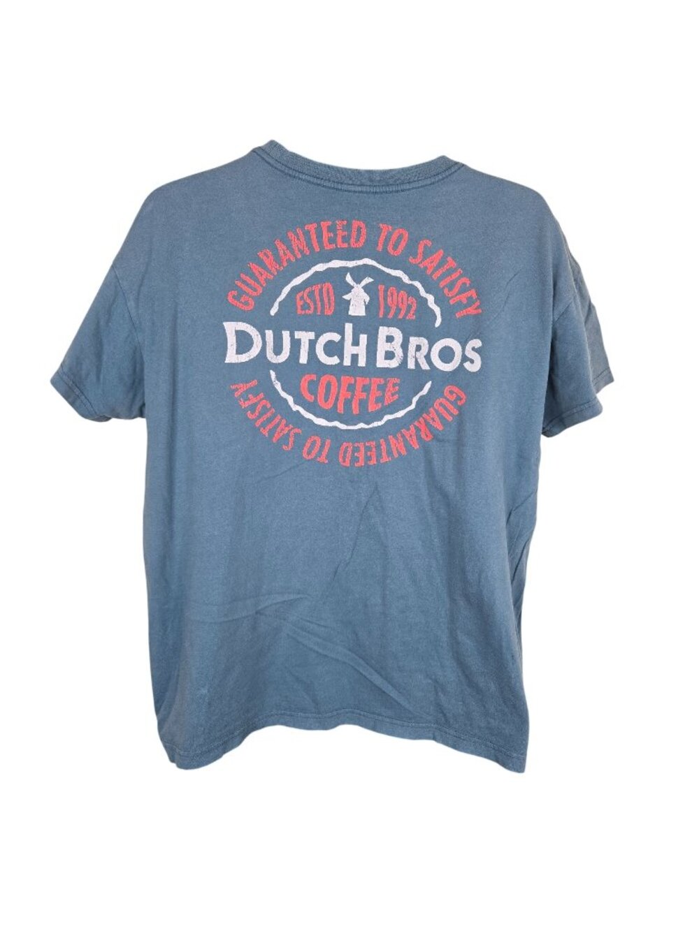 Dutch Bros Coffee Est 1992 Blue Graphic T-Shirt Mens L 100% Cotton